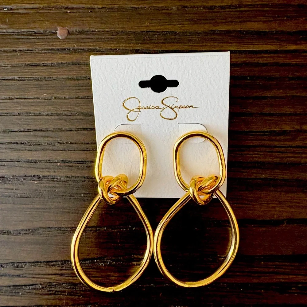 NEW Jessica Simpson Gold Drop Earrings